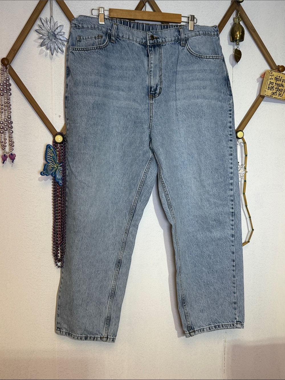 SHEIN Light Blue High-Rise Wide Leg Jeans